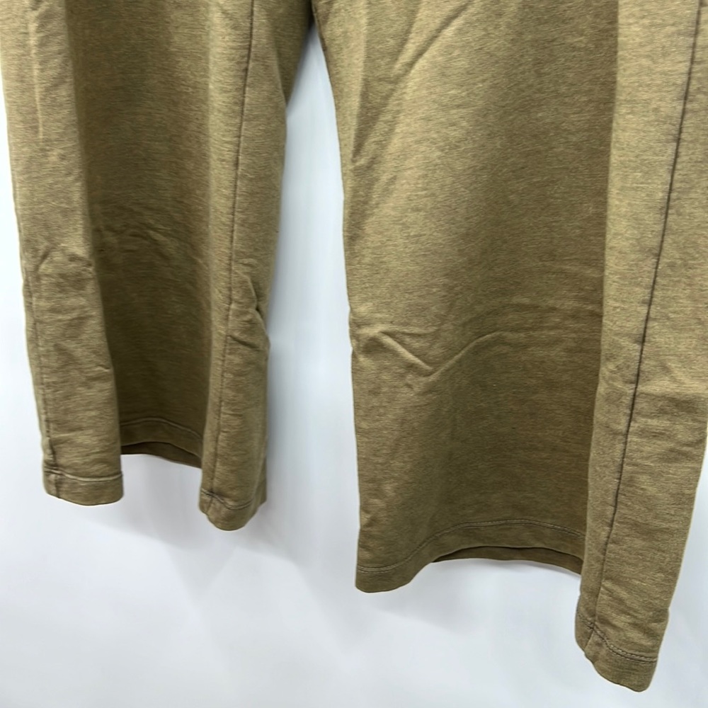 🆕Olive Green French Terry Paperbag Waist Tie High Waist Wide Leg Pants S,M & L - Picture 13 of 16